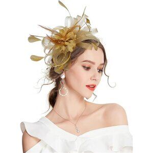 Fascinator Hats for Women 05 Gold